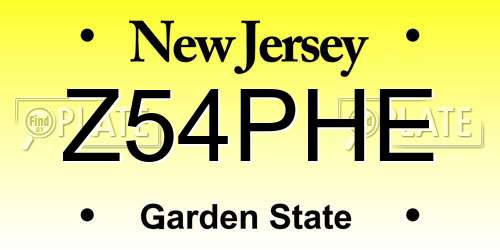 Z54PHE New Jersey License Plate