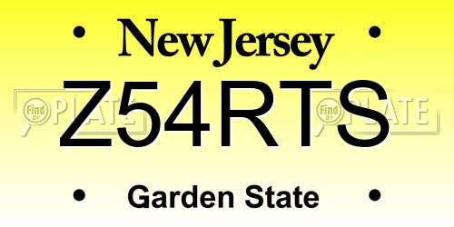 Z54RTS New Jersey License Plate