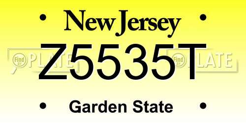 Z5535T New Jersey License Plate
