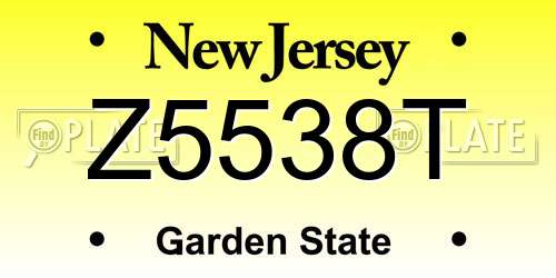 Z5538T New Jersey License Plate