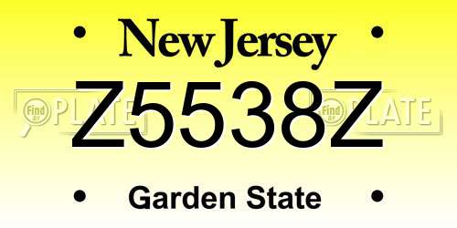 Z5538Z New Jersey License Plate