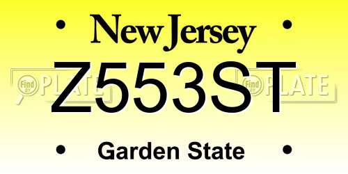Z553ST New Jersey License Plate