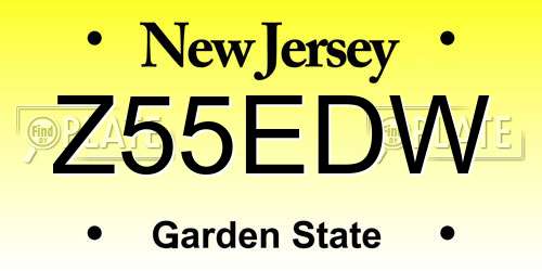 Z55EDW New Jersey License Plate