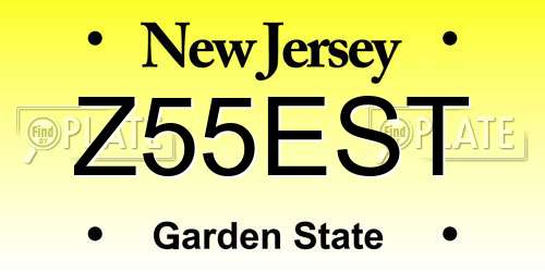Z55EST New Jersey License Plate