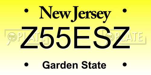 Z55ESZ New Jersey License Plate