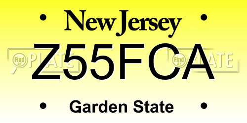 Z55FCA New Jersey License Plate