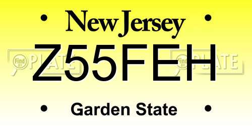 Z55FEH New Jersey License Plate
