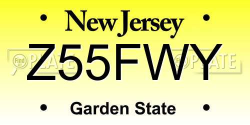 Z55FWY New Jersey License Plate