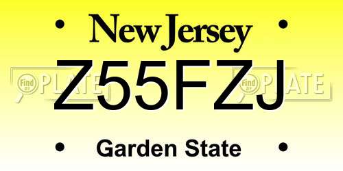 Z55FZJ New Jersey License Plate