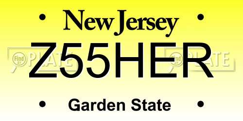 Z55HER New Jersey License Plate