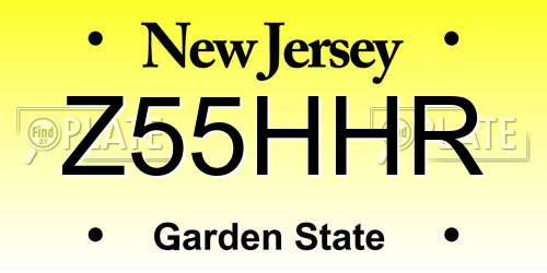 Z55HHR New Jersey License Plate