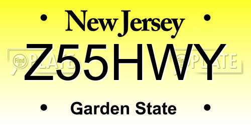 Z55HWY New Jersey License Plate