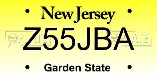 Z55JBA New Jersey License Plate