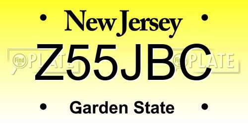Z55JBC New Jersey License Plate