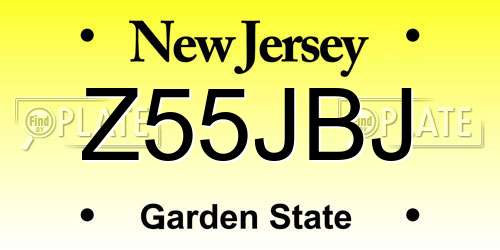 Z55JBJ New Jersey License Plate