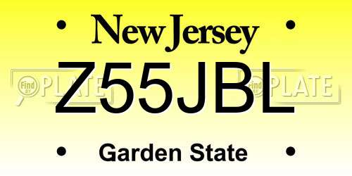 Z55JBL New Jersey License Plate