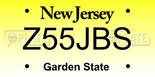 Z55JBS New Jersey License Plate