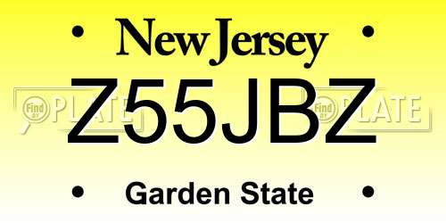 Z55JBZ New Jersey License Plate