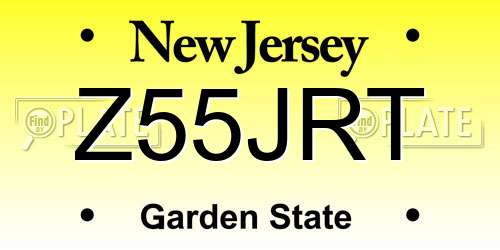 Z55JRT New Jersey License Plate