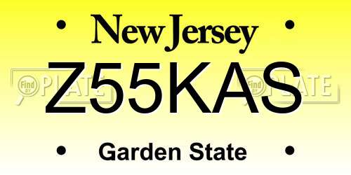 Z55KAS New Jersey License Plate
