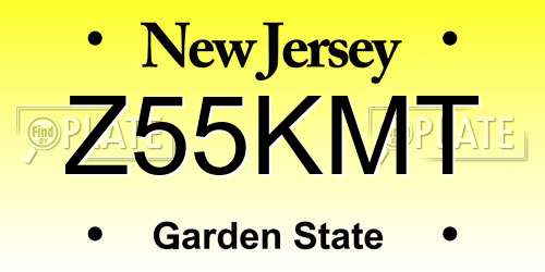 Z55KMT New Jersey License Plate