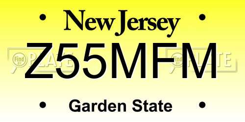 Z55MFM New Jersey License Plate