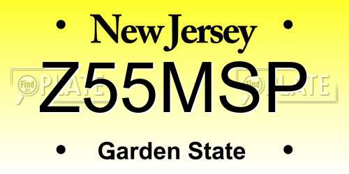 Z55MSP New Jersey License Plate
