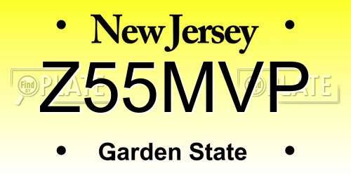 Z55MVP New Jersey License Plate
