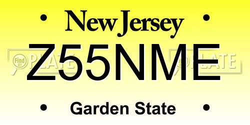 Z55NME New Jersey License Plate