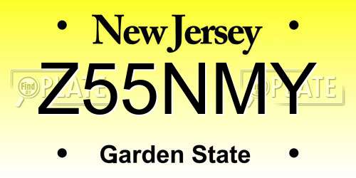 Z55NMY New Jersey License Plate