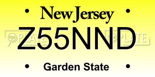 Z55NND New Jersey License Plate