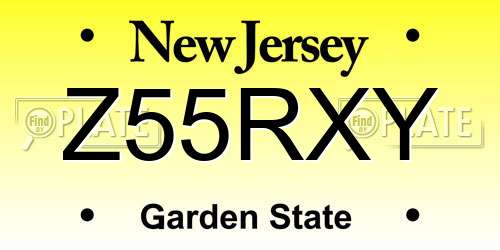 Z55RXY New Jersey License Plate