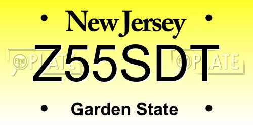 Z55SDT New Jersey License Plate