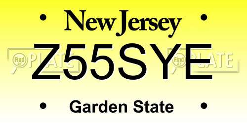 Z55SYE New Jersey License Plate