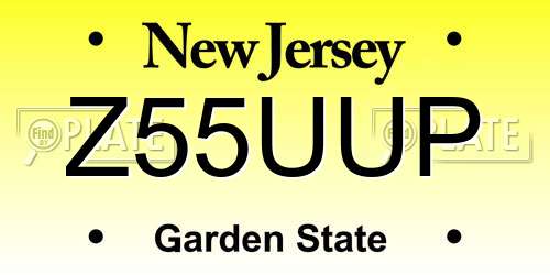 Z55UUP New Jersey License Plate