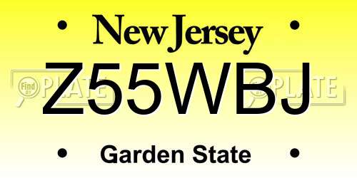 Z55WBJ New Jersey License Plate