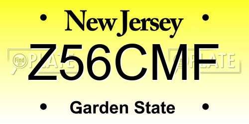 Z56CMF New Jersey License Plate