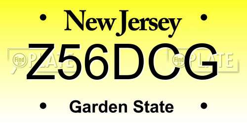 Z56DCG New Jersey License Plate