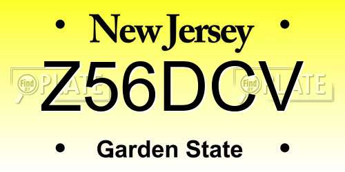 Z56DCV New Jersey License Plate