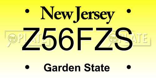 Z56FZS New Jersey License Plate