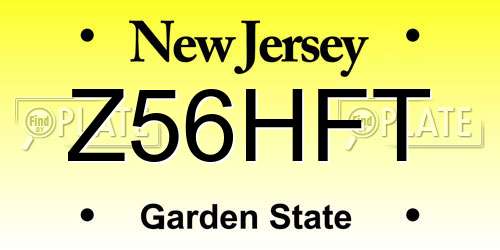 Z56HFT New Jersey License Plate
