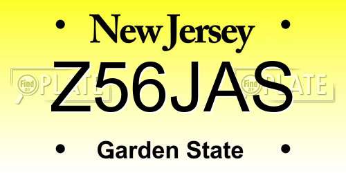 Z56JAS New Jersey License Plate
