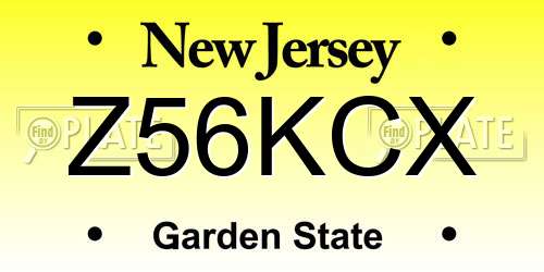 Z56KCX New Jersey License Plate
