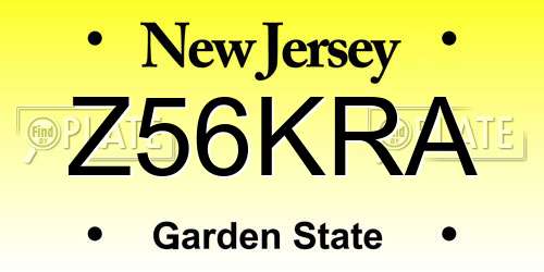 Z56KRA New Jersey License Plate