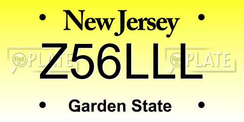 Z56LLL New Jersey License Plate