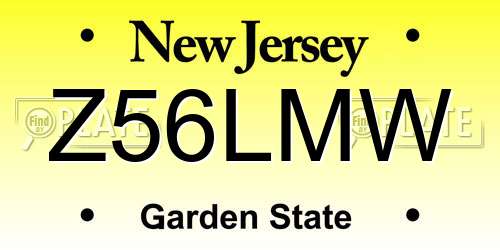 Z56LMW New Jersey License Plate