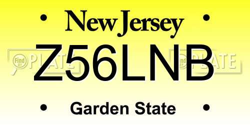 Z56LNB New Jersey License Plate