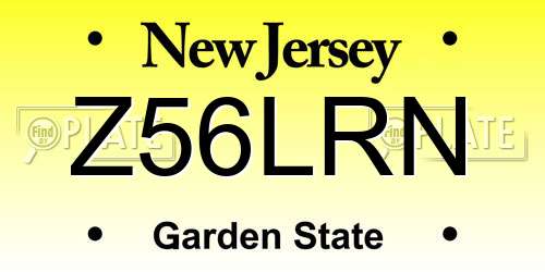 Z56LRN New Jersey License Plate