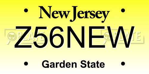 Z56NEW New Jersey License Plate