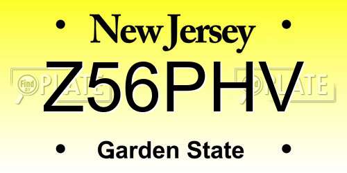 Z56PHV New Jersey License Plate